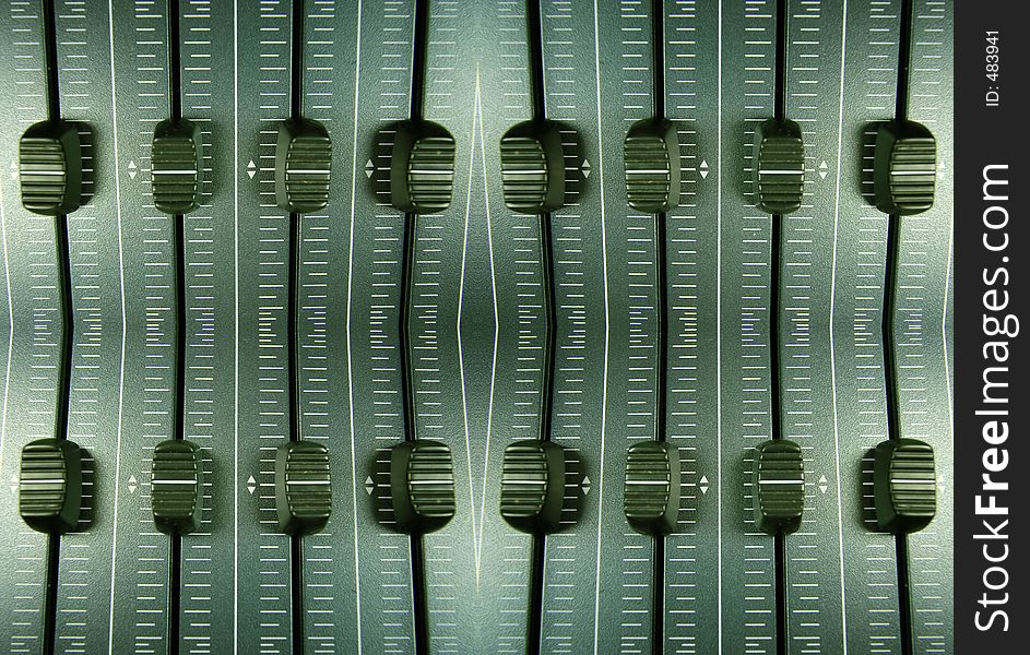 An image of a midi controller with faders turned into a pattern. An image of a midi controller with faders turned into a pattern