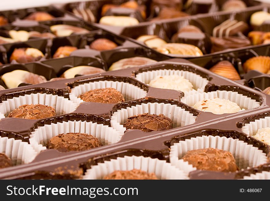 Close up of large box of chocolates. Close up of large box of chocolates