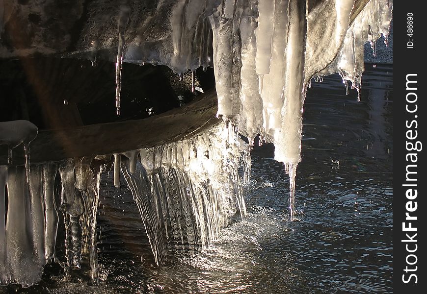 Icicles on a fountain