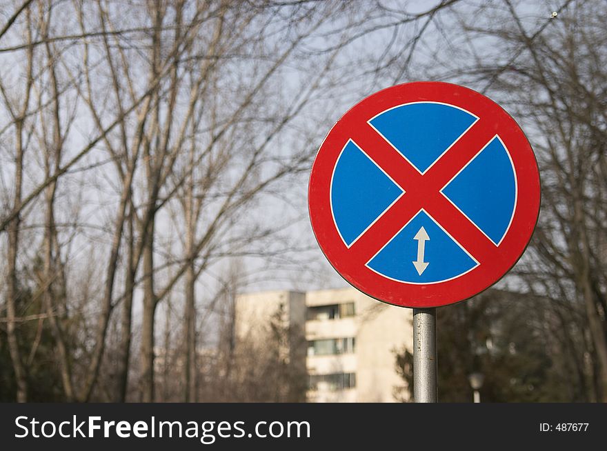 No stop zone road sign