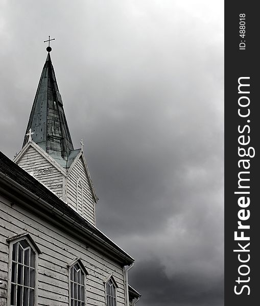 Church in Norway, black and white