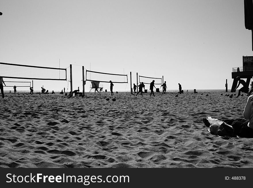 Volley ball nets at the beach