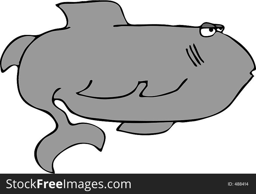 This illustration depicts a gray fish.