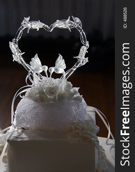 Decorative top of wedding cake. Decorative top of wedding cake.