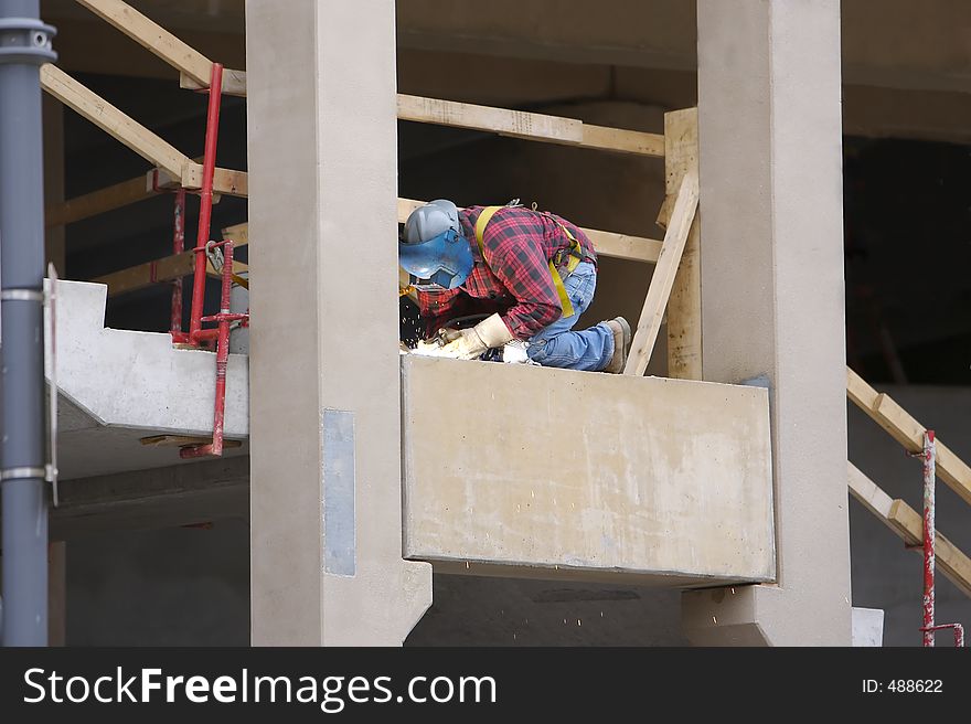 Welder at a Construction site