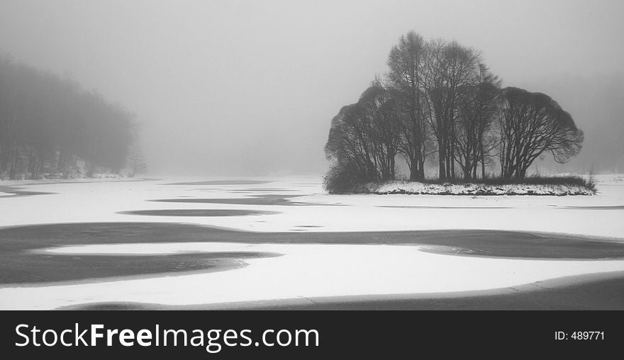 Winter. Park. Pond. Winter. Park. Pond.