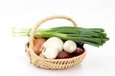 Four Sorts Of Onions Stock Photos