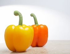 Yellow And Orange Peppers Royalty Free Stock Photography