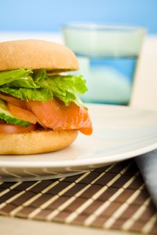 Breakfast Salmon Bagel Stock Photo Breakfast Salmon Bagel Stock Photo