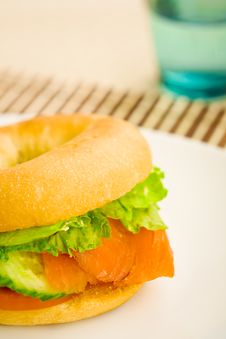 Breakfast Salmon Bagel Royalty Free Stock Photos Breakfast Salmon Bagel Royalty Free Stock Photos