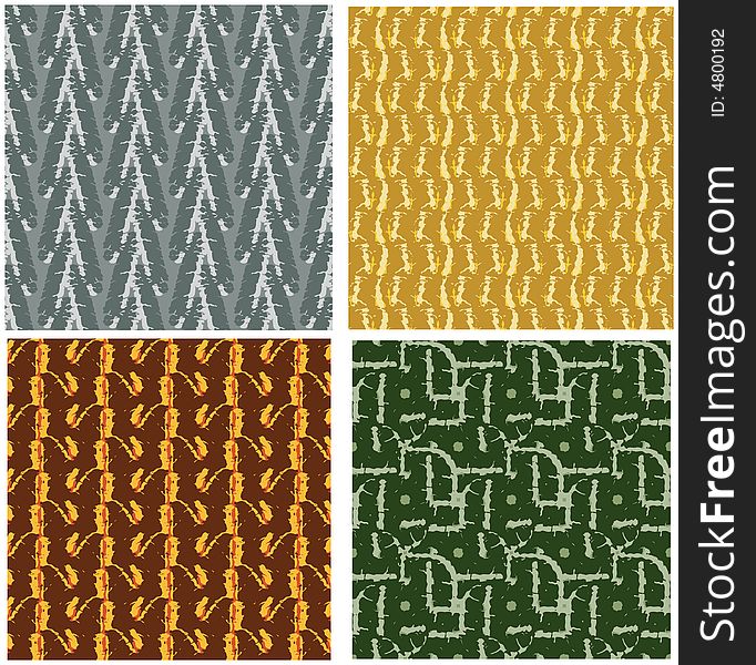 Vector four different grunge seamless pattern. Vector four different grunge seamless pattern