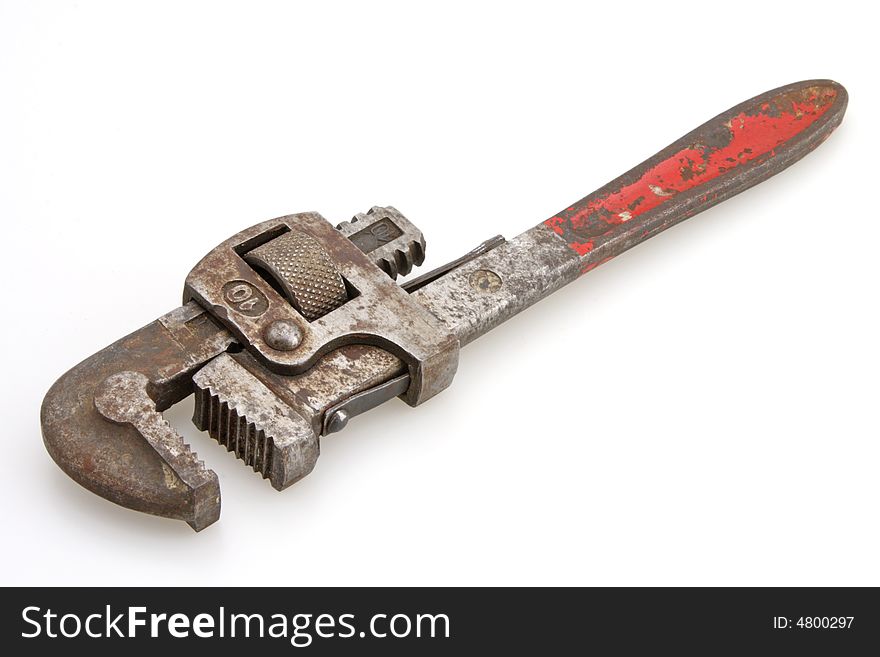 Vintage Red Handle Pipe Wrench