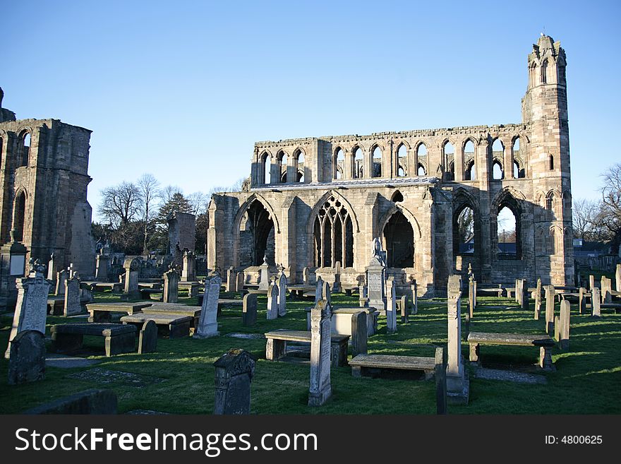 The ruins of Elgin cathedral and graveyard, Aberdeenshire, Scotland. The ruins of Elgin cathedral and graveyard, Aberdeenshire, Scotland