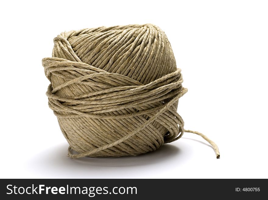 Clew of rope on a white background. Clew of rope on a white background