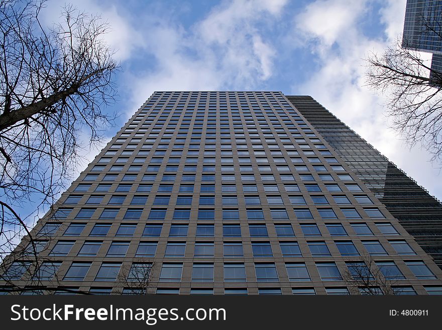 Looking Up At Corporate Office Building