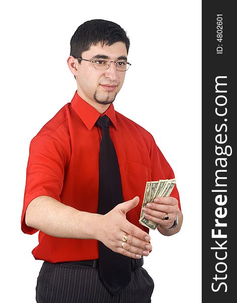 Businessman  offering to shake the hand