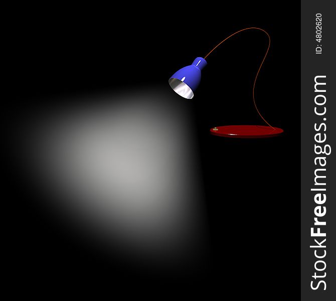 Render of color lamp and white light