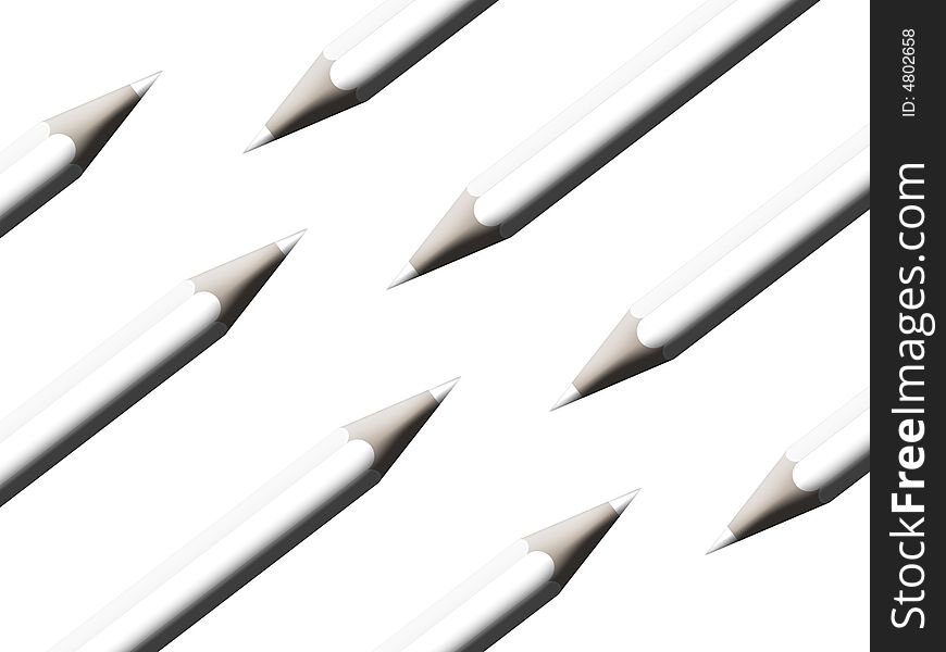 White pencils on a white background