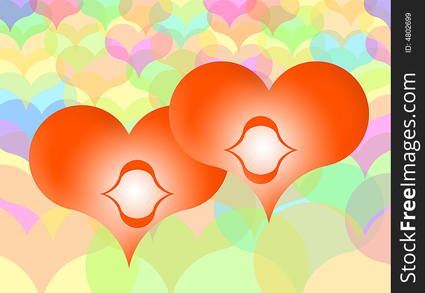 Abstract background from color hearts