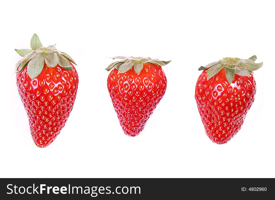 Three Red Strawberries