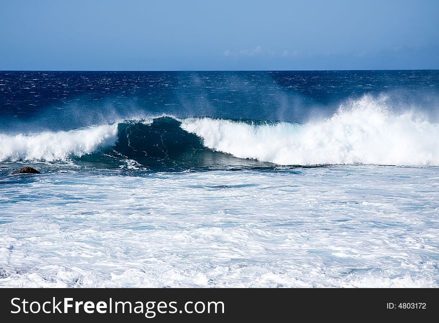 Crashing waves and surf off the coast of the Big Island of Hawaii. Crashing waves and surf off the coast of the Big Island of Hawaii