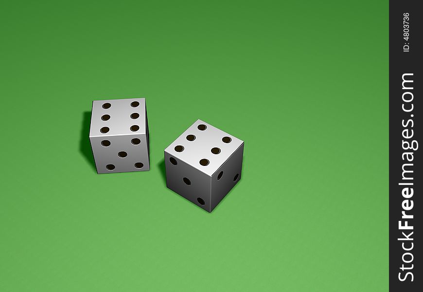 A Bird View Of Two White Dice