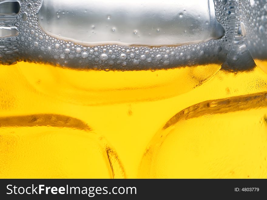 Closeup of beer in a beer mug. Closeup of beer in a beer mug