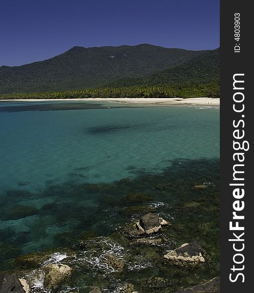 Turquoise water at cape tribulation australia.