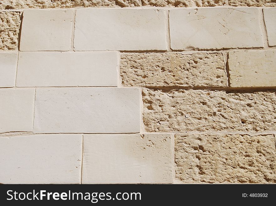 Brick stone wall in Lecce, Apulia, Italy. Brick stone wall in Lecce, Apulia, Italy