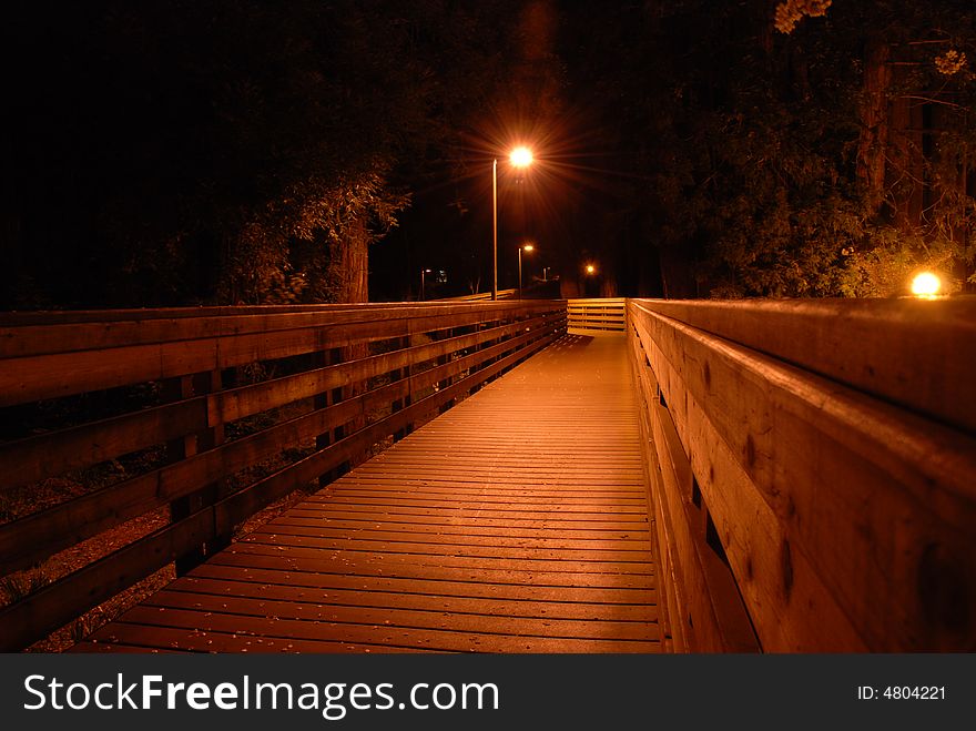 Night shots of a bridge