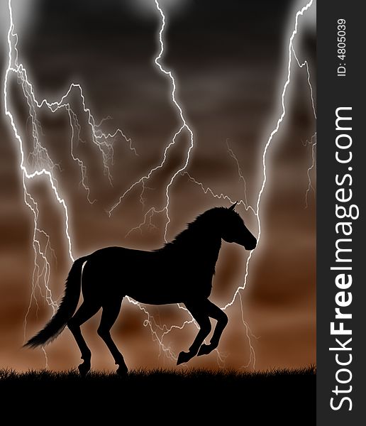 Horse In The Storm