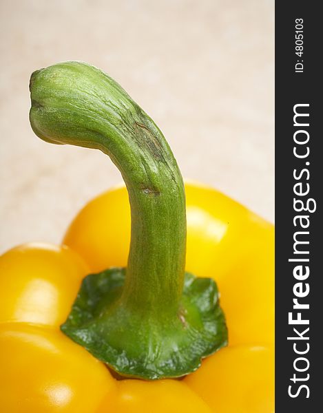 Closeup of yellow pepper with copyspace for text