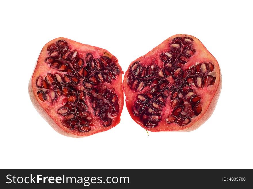 Fresh pomegranate isolated on a white background (Punica granatum). Fresh pomegranate isolated on a white background (Punica granatum)