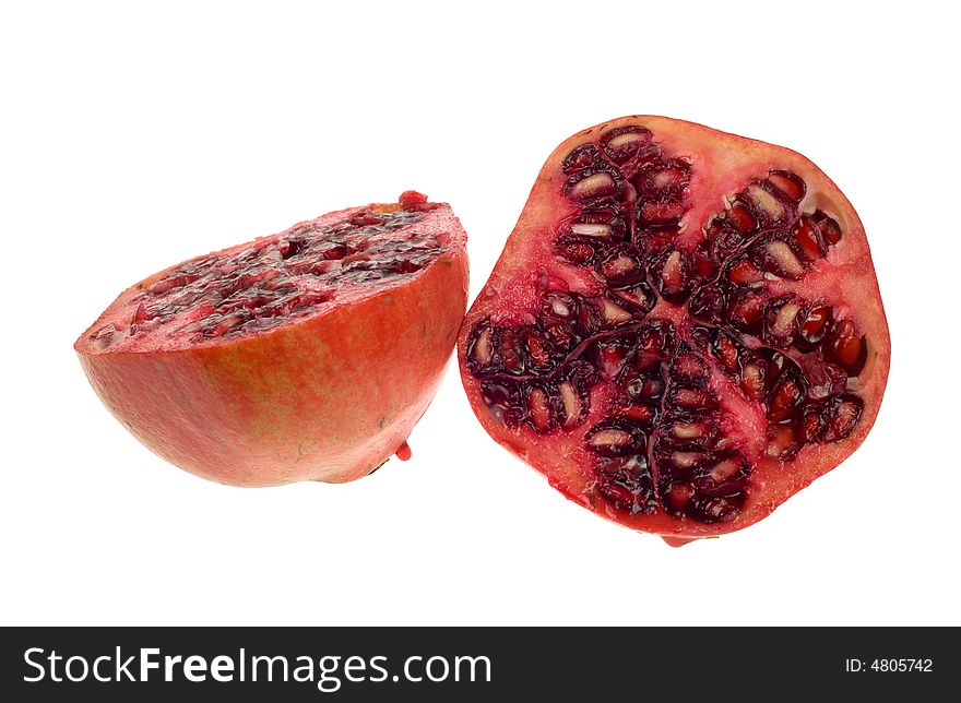 Fresh pomegranate isolated on a white background (Punica granatum). Fresh pomegranate isolated on a white background (Punica granatum)