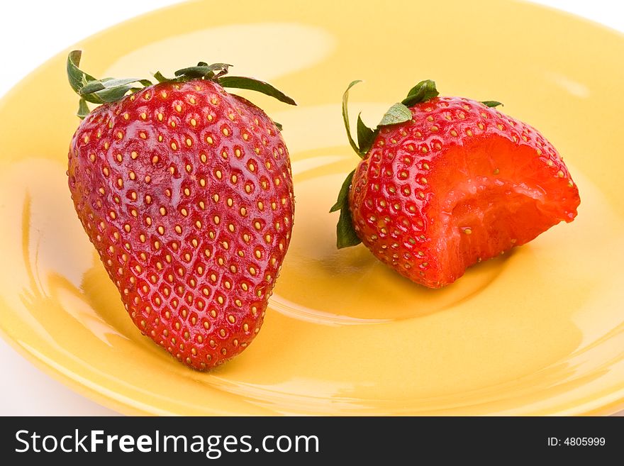 Two Strawberry on a plate
