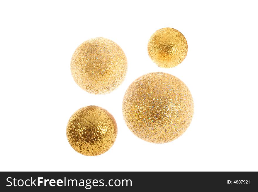 Sparkling Gold Christmas Tree Baubles. Sparkling Gold Christmas Tree Baubles