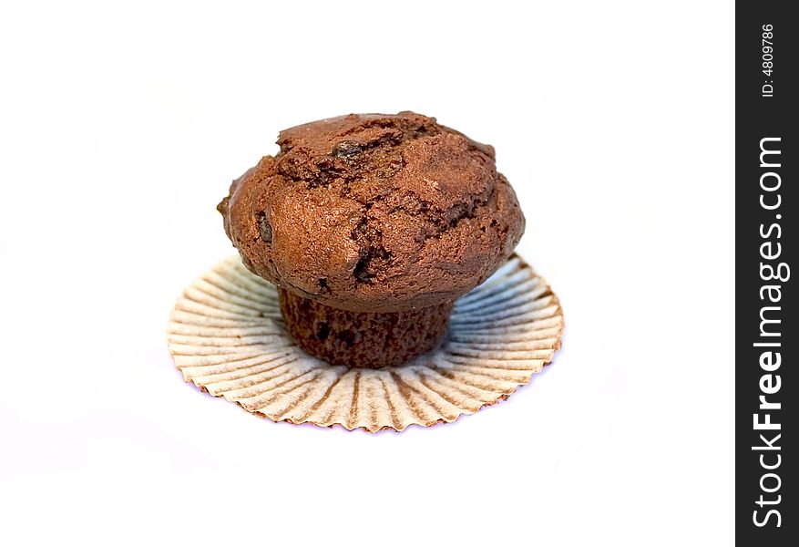 Chocolate muffin flying in the air. Chocolate muffin flying in the air.