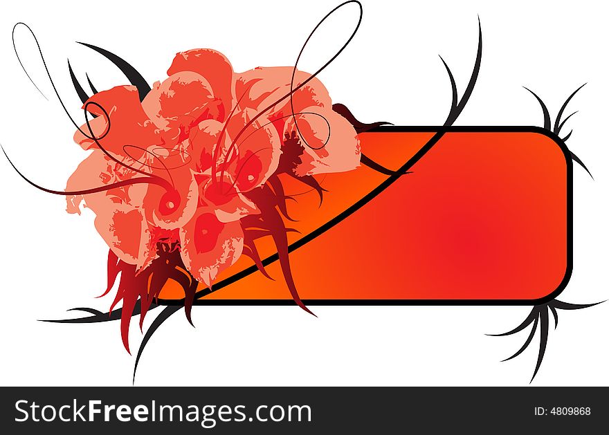 This image is a vector illustration with floral elements.Place your text the banner place. This image is a vector illustration with floral elements.Place your text the banner place.