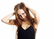 Young Girl With Long Red Hairs Royalty Free Stock Image