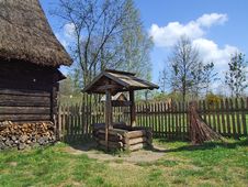 Old Wooden Hut In Village Stock Photography