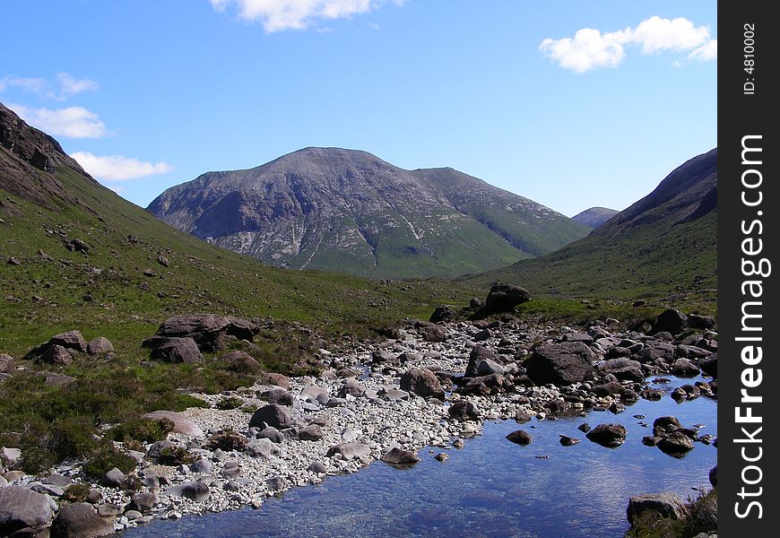 Marsco (Seagull Rock) of the Red Cuillin range on the Isle of Skye, seen from the Harta Corrie.