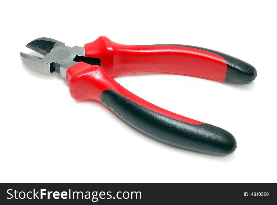 Wire-cutter isolated over a white background