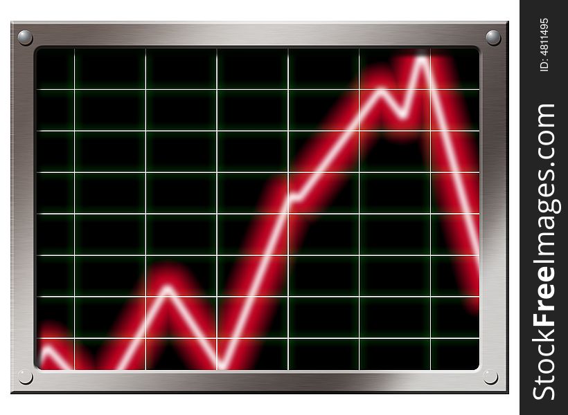 Conceptual depiction of a graph pattern on a monitor screen. Conceptual depiction of a graph pattern on a monitor screen
