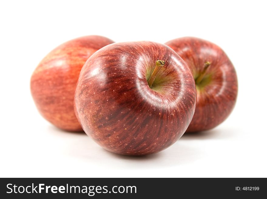 Group of red apples isolated on white