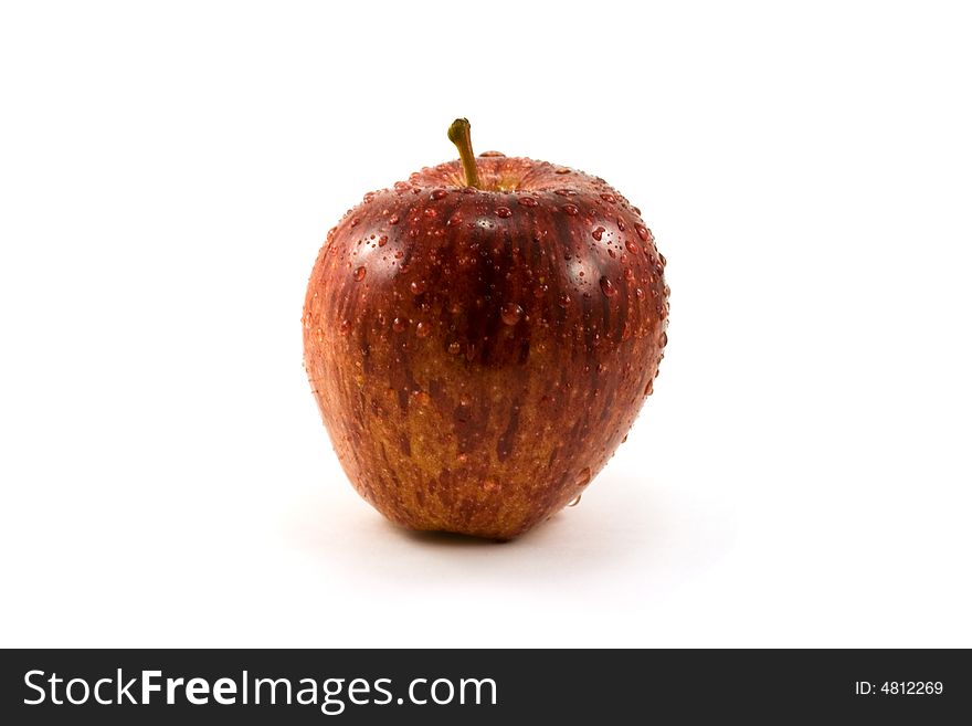 Red wet apple