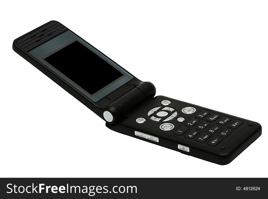 Modern mobile phone on a white background