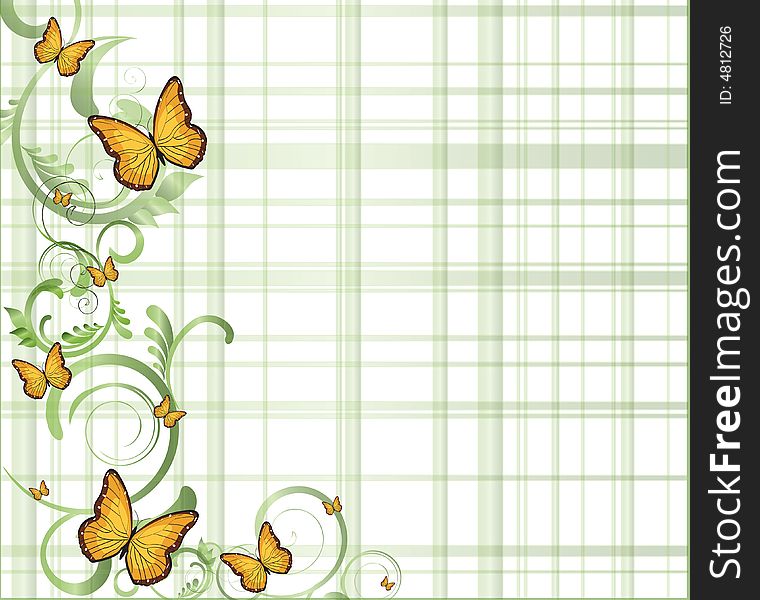 Butterflies on a picnic table background. Butterflies on a picnic table background