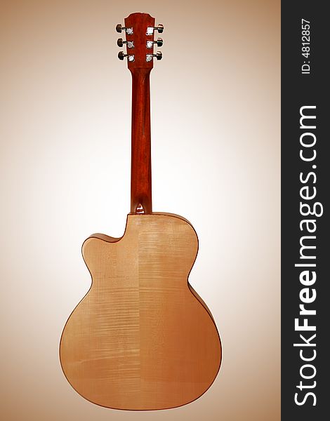 Very beautiful acoustic guitar. A fragment. Very beautiful acoustic guitar. A fragment