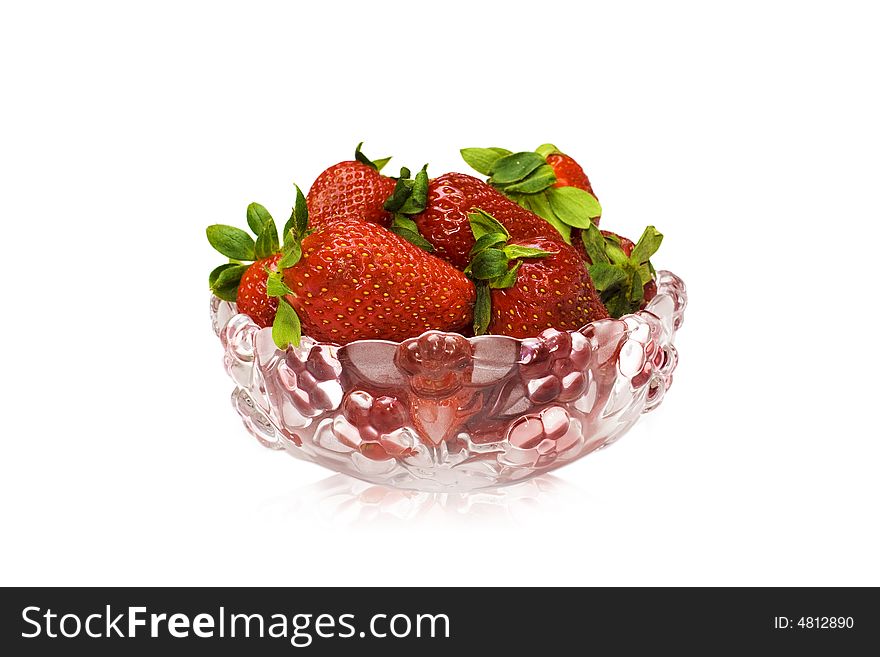 Fresh strawberry in glass vase. Fresh strawberry in glass vase