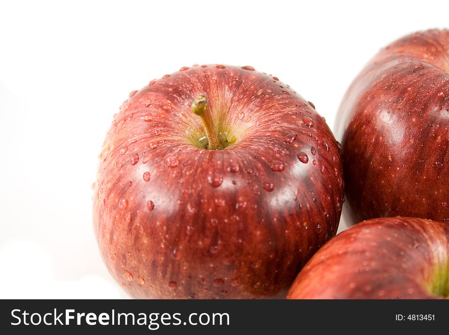 Group of red fresh apples isolated on white. Group of red fresh apples isolated on white